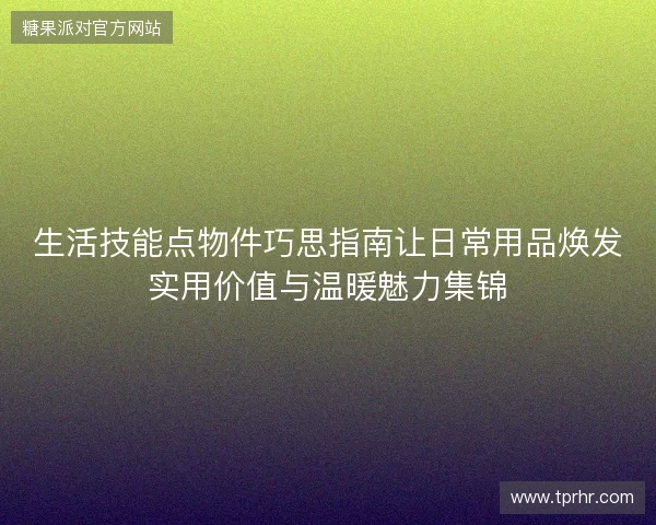 生活技能点物件巧思指南让日常用品焕发实用价值与温暖魅力集锦
